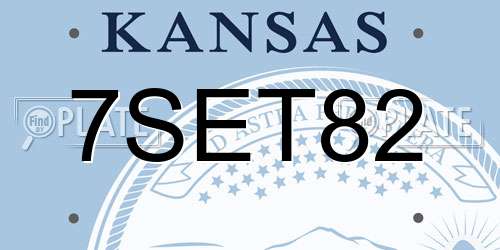 7SET82 Kansas License Plate