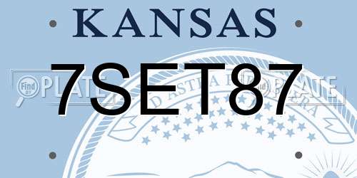 7SET87 Kansas License Plate