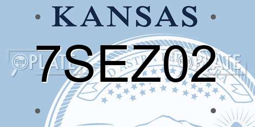 7SEZ02 Kansas License Plate