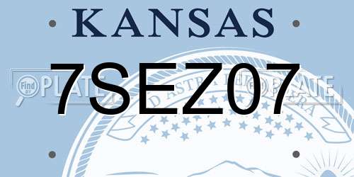 7SEZ07 Kansas License Plate