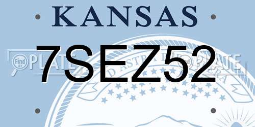 7SEZ52 Kansas License Plate
