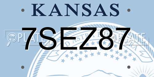 7SEZ87 Kansas License Plate