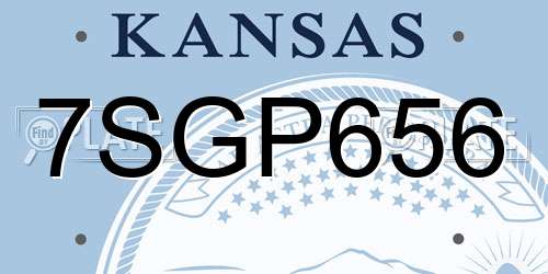 7SGP656 Kansas License Plate