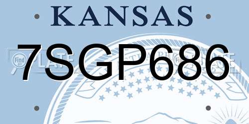 7SGP686 Kansas License Plate