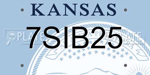 7SIB25 Kansas License Plate