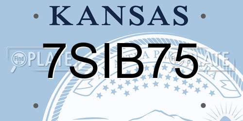 7SIB75 Kansas License Plate