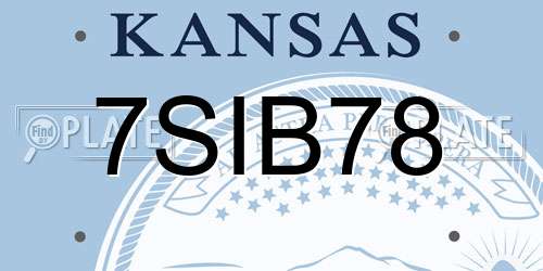 7SIB78 Kansas License Plate