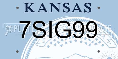 7SIG99 Kansas License Plate