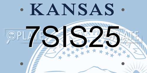 7SIS25 Kansas License Plate