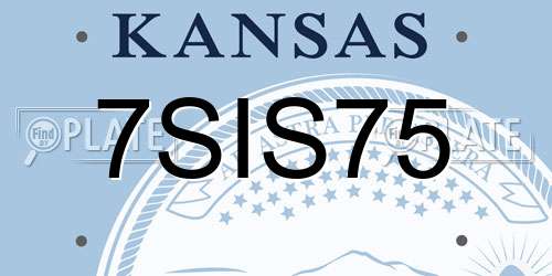 7SIS75 Kansas License Plate