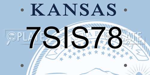 7SIS78 Kansas License Plate