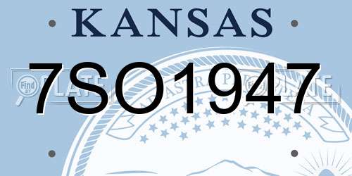 7SO1947 Kansas License Plate