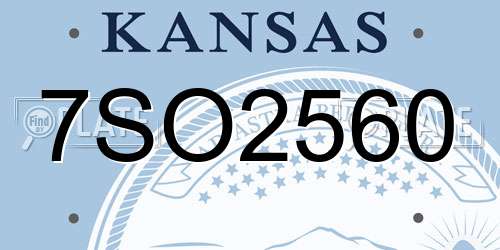 7SO2560 Kansas License Plate