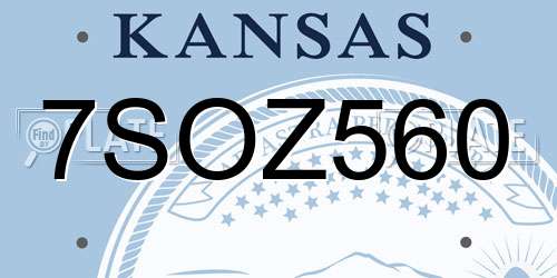 7SOZ560 Kansas License Plate