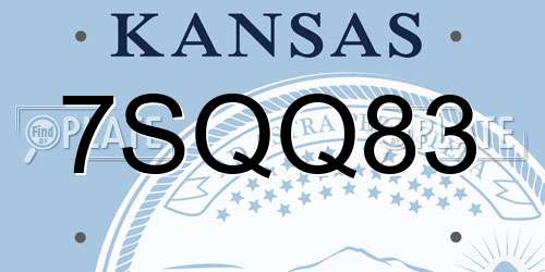 7SQQ83 Kansas License Plate