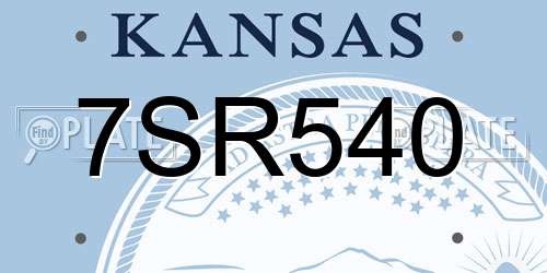 7SR540 Kansas License Plate