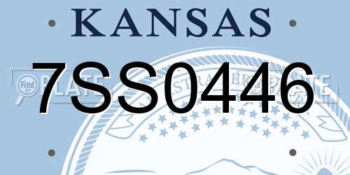 7SS0446 Kansas License Plate