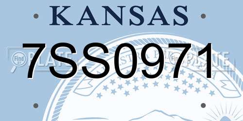 7SS0971 Kansas License Plate