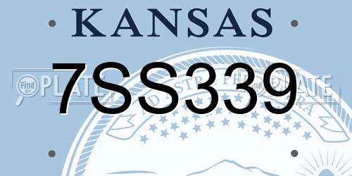 7SS339 Kansas License Plate