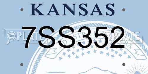 7SS352 Kansas License Plate