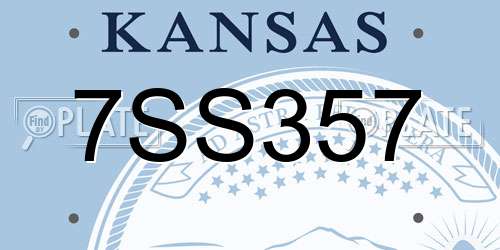 7SS357 Kansas License Plate