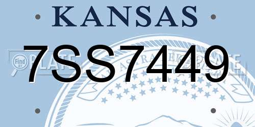 7SS7449 Kansas License Plate