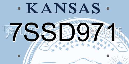 7SSD971 Kansas License Plate