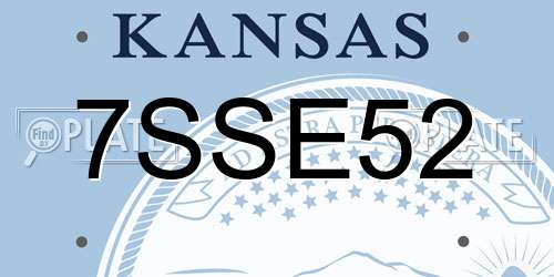 7SSE52 Kansas License Plate