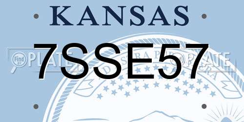 7SSE57 Kansas License Plate