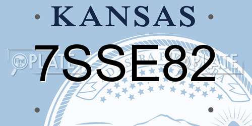 7SSE82 Kansas License Plate