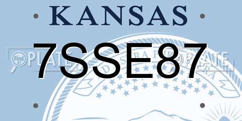 7SSE87 Kansas License Plate