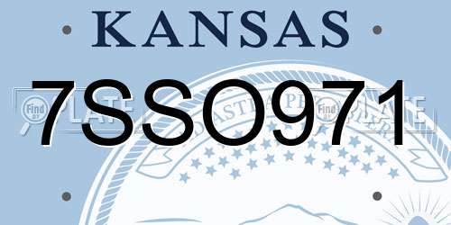 7SSO971 Kansas License Plate