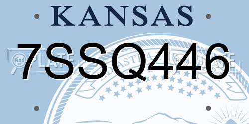 7SSQ446 Kansas License Plate