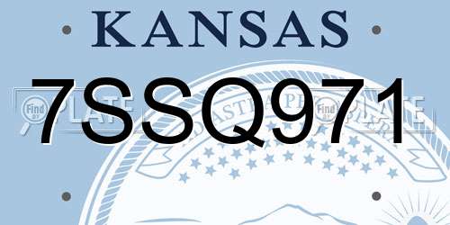 7SSQ971 Kansas License Plate