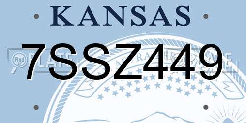7SSZ449 Kansas License Plate