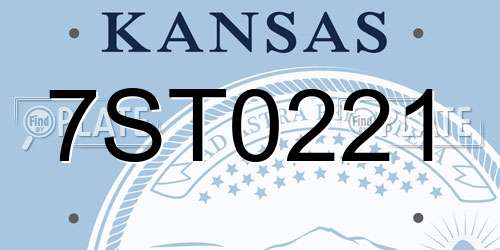 7ST0221 Kansas License Plate