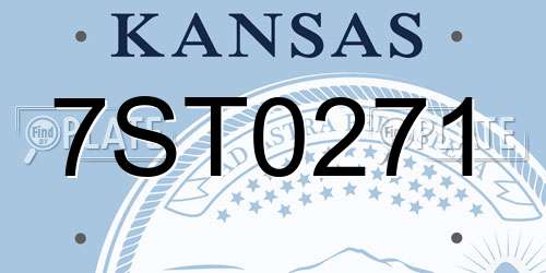 7ST0271 Kansas License Plate