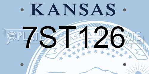 7ST126 Kansas License Plate