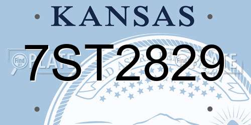 7ST2829 Kansas License Plate