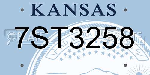 7ST3258 Kansas License Plate