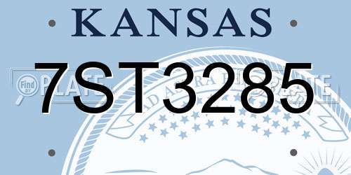 7ST3285 Kansas License Plate
