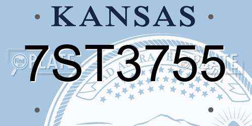 7ST3755 Kansas License Plate