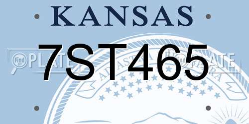 7ST465 Kansas License Plate