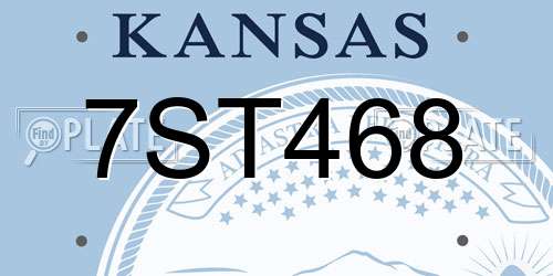 7ST468 Kansas License Plate