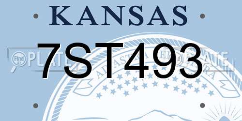 7ST493 Kansas License Plate