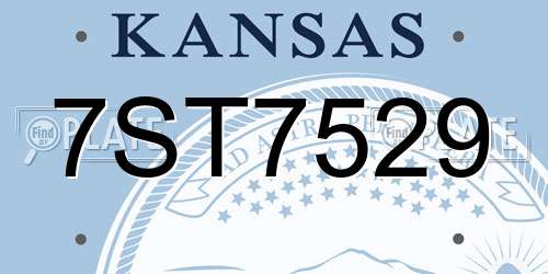 7ST7529 Kansas License Plate