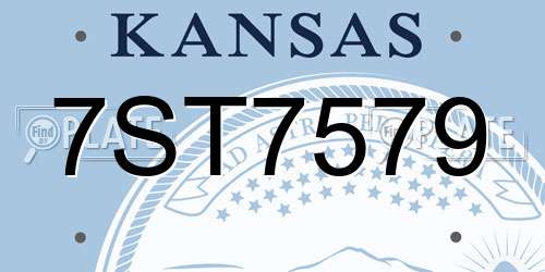 7ST7579 Kansas License Plate