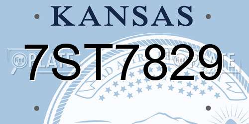 7ST7829 Kansas License Plate