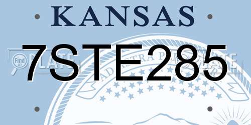7STE285 Kansas License Plate
