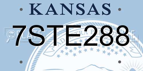 7STE288 Kansas License Plate